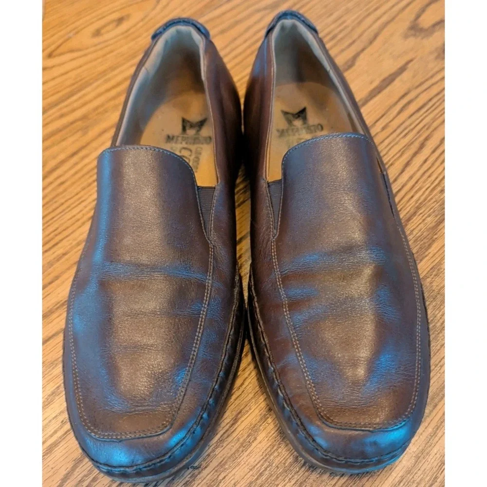 Mephisto Mens 10.5 Brown Leather Cool Air Comfort Shoes 